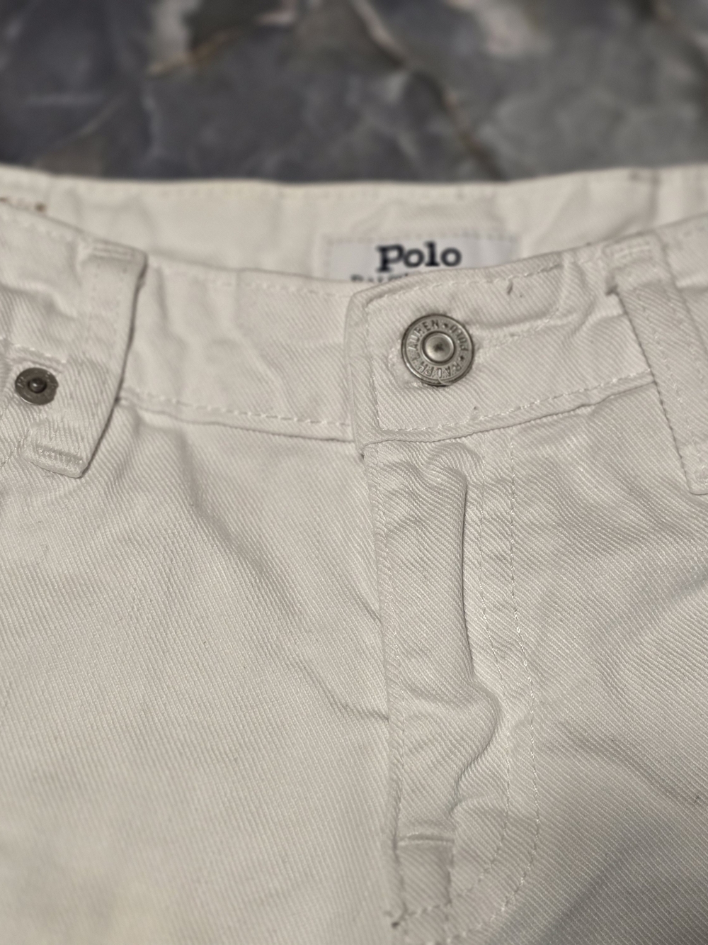 Girl's Polo Ralph Lauren White Denim Cutoff Shorts - Picture 3 of 6
